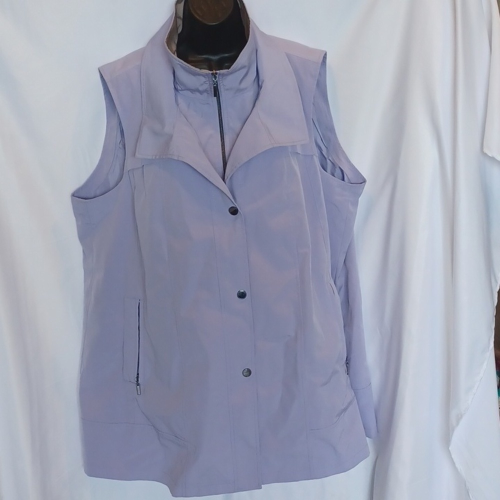 Coldwater Creek Lavender Sleeveless 3 Season Raincoat - 2X